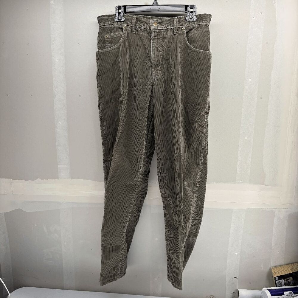Vintage Lands End Pants Mens Actual 34X32 Brown Corduroy Preppy Skater 90s Y2K
